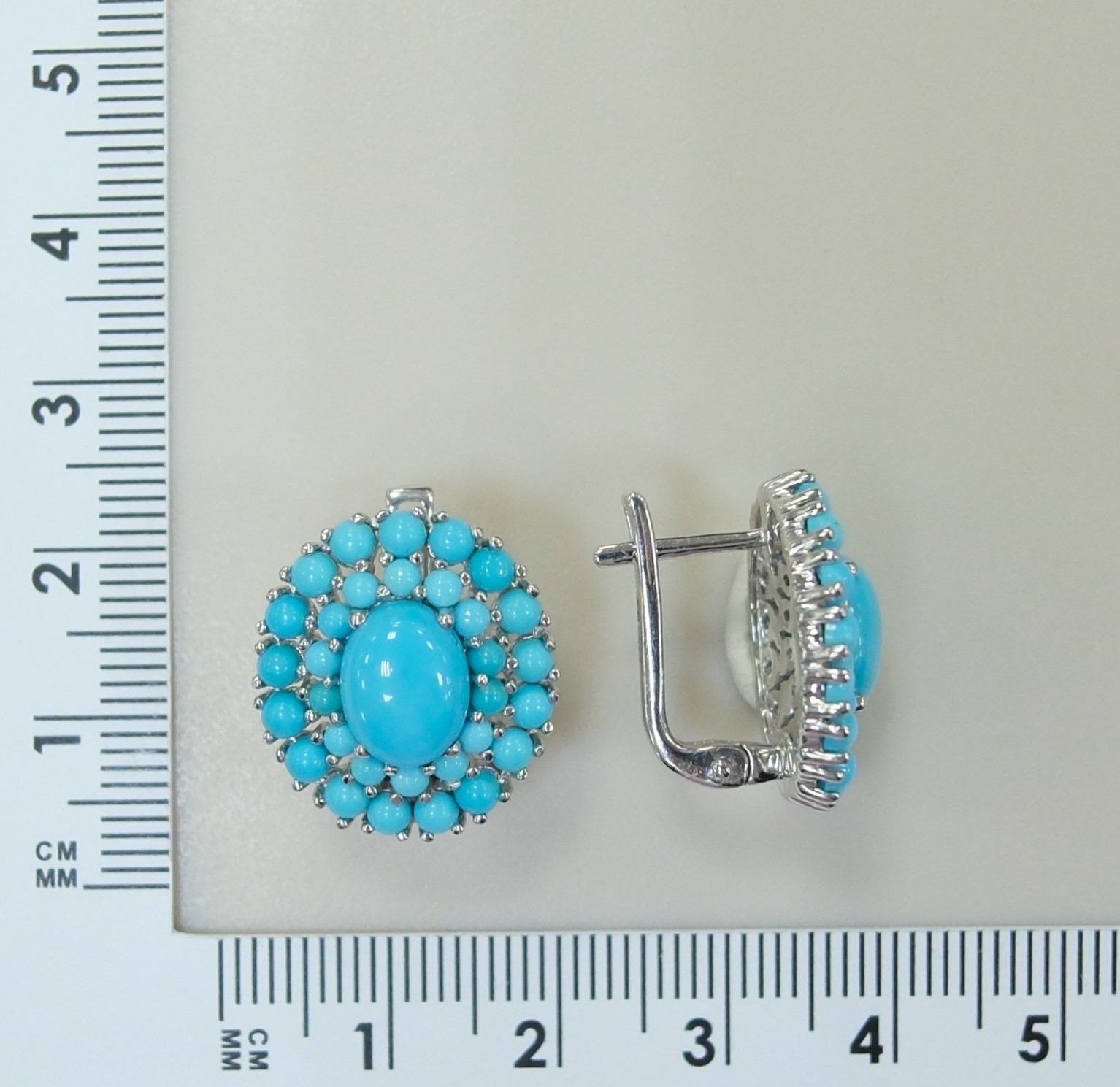 Серебряные серьги с бирюзой